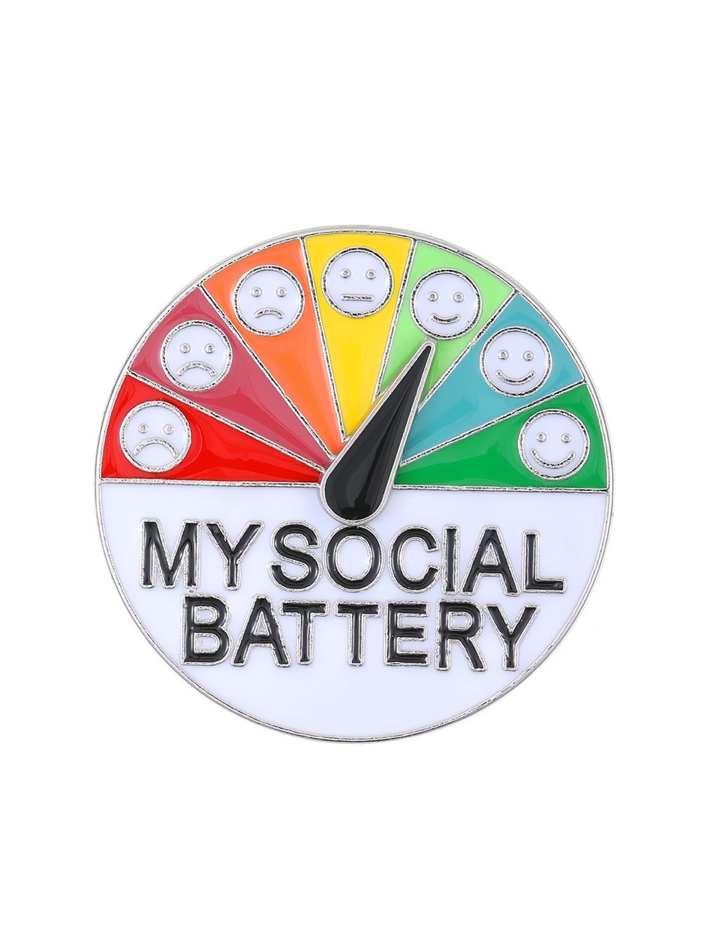 My Social Battery Enamel Pin | Introvert Mood Meter Funny Lapel Brooch.